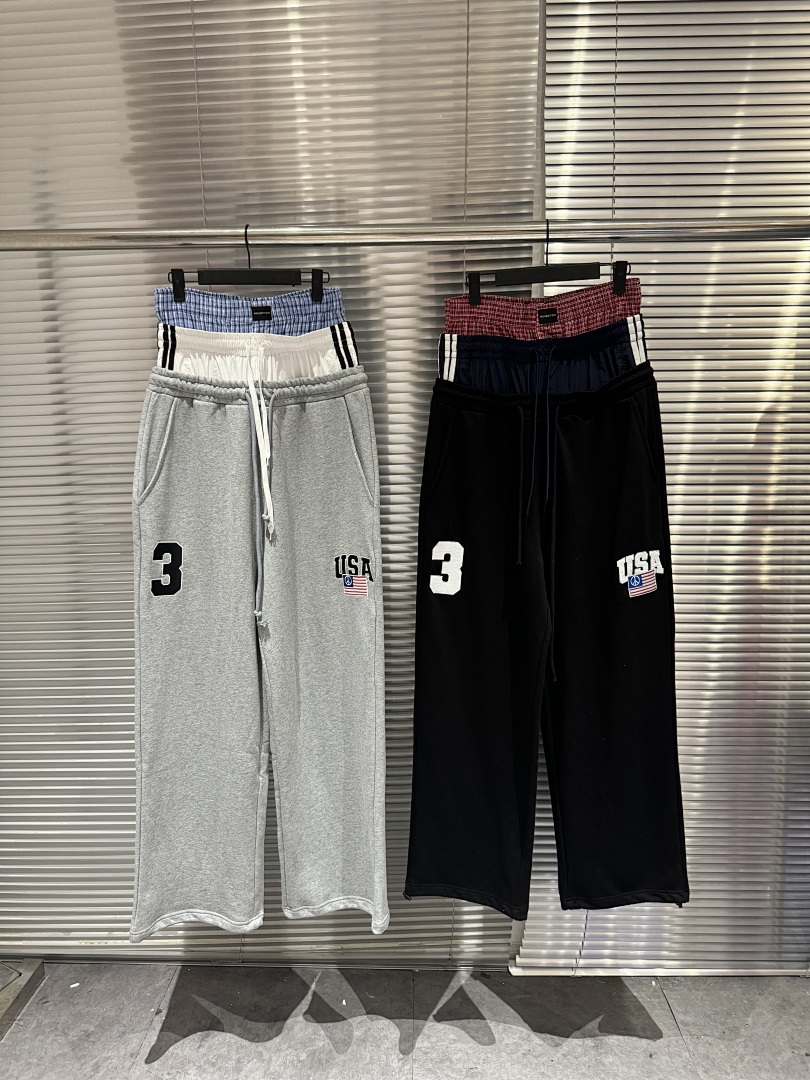 Streetwear Brand Usa - بنطلون رياضي واسع الساق بتصميم عصري