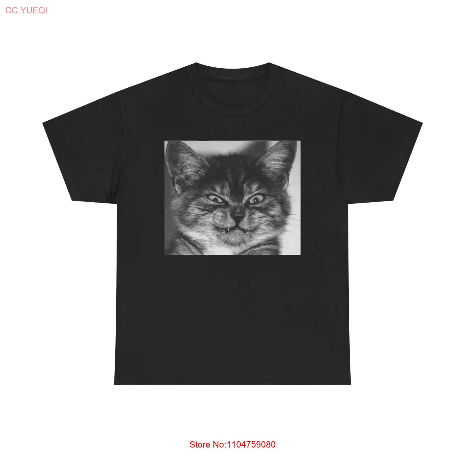 Streetwear Brand Cat - تي شيرت بتصميم وجه قطة مضحك،