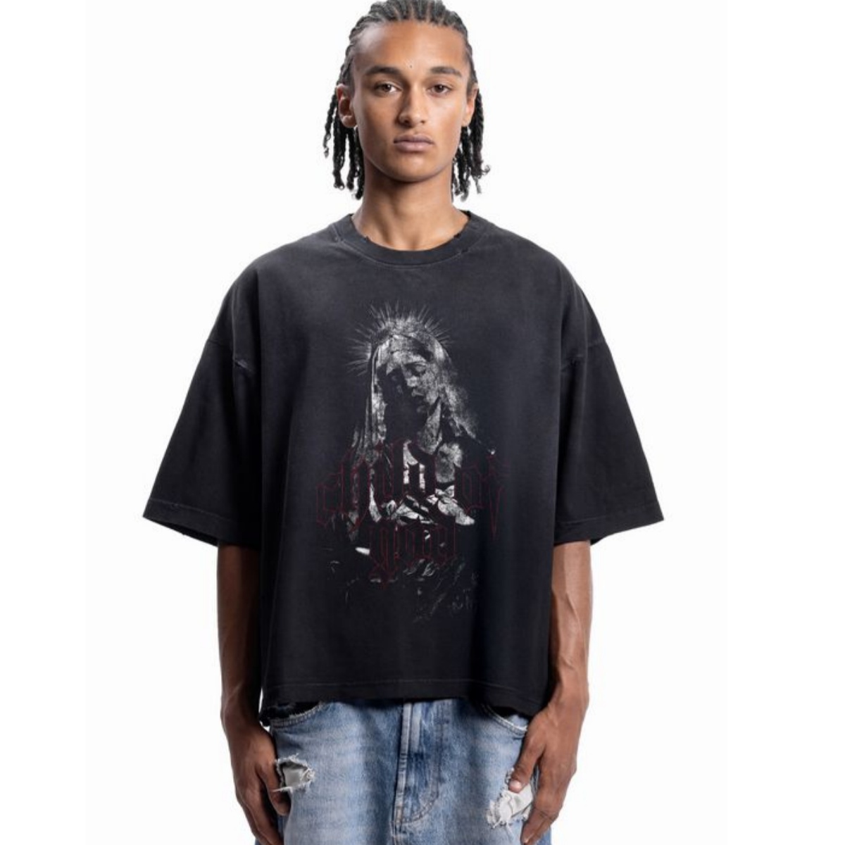 تي شيرت قطني بطباعة معدنية على - مراجعة Streetwear Brand Font وسعره